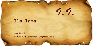 Ila Irma névjegykártya