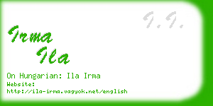 irma ila business card